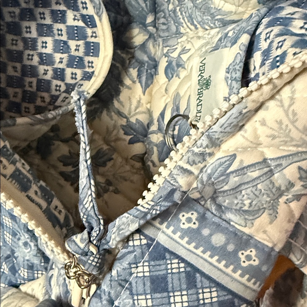 Vera Bradley Blue and Cream Quilted Jacket